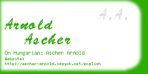 arnold ascher business card